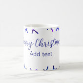 青い金属光沢の雪の結晶クリスマスパターンf コーヒーマグカップ (中央)