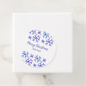 青い金属光沢の雪の結晶クリスマスパターンf フェイバータグ (インサイチュ)