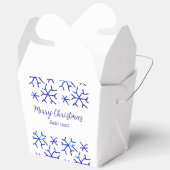 青い金属光沢の雪の結晶クリスマスパターンf フェイバーボックス (見開き)