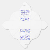 青い金属光沢の雪の結晶クリスマスパターンf フェイバーボックス (見開き)