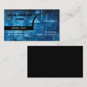 青い金属板の名刺 名刺 (正面/裏面)