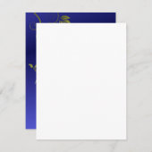 青い金属結婚式の応答カード 出欠カード (正面/裏面)