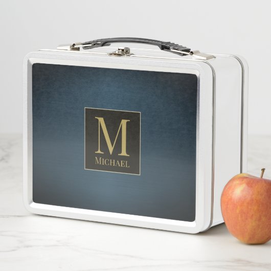 青い金属製弁当箱 メタルランチボックス (インサイチュ)