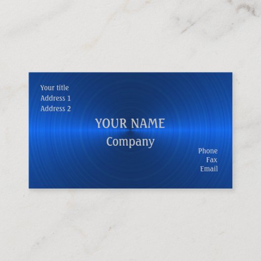 青い金属 名刺 (正面)