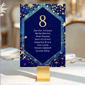 青い金星の夜空の魔法のウェディング席札 テーブルナンバー