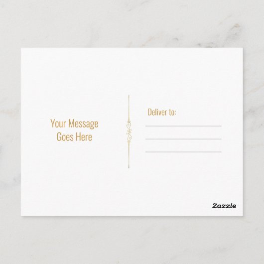 青い金色のフェアリーテイル城のプリンセススパークル ポストカード (裏面)