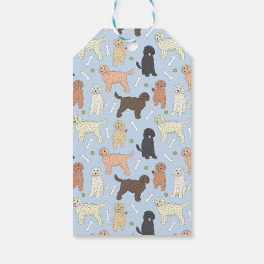 青い金色の模様 ギフトタグ (裏面)