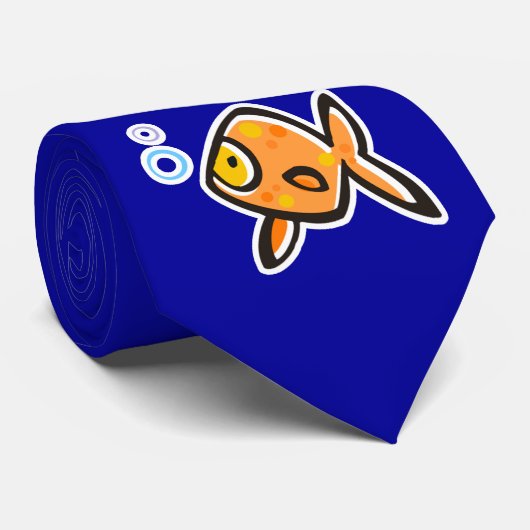 青い金魚 ネクタイ (ロール)