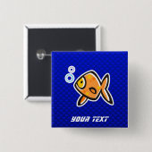 青い金魚 缶バッジ (正面&裏面)