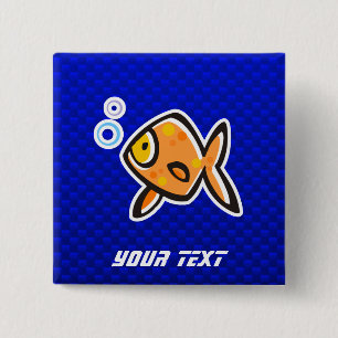 青い金魚 缶バッジ