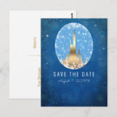 青い金 フェアリー・テイルのお姫様 キラキラ ポストカード (正面/裏面)