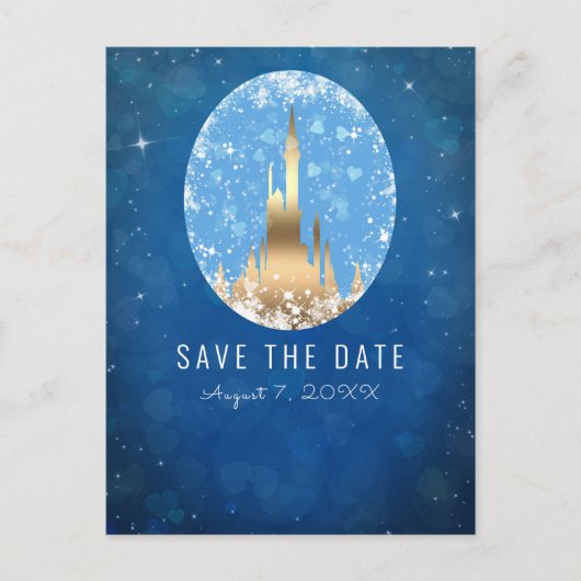 青い金 フェアリー・テイルのお姫様 キラキラ ポストカード (正面)