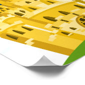 青い金 王子様のロイヤル城の誕生日パーティー看板 ポスター (角)