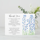 青い鈴蘭の花束　お悔やみと感謝 招待状 (スタンド正面)