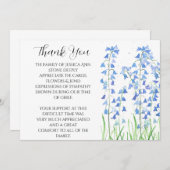 青い鈴蘭の花束　お悔やみと感謝 招待状 (正面/裏面)