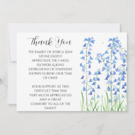 青い鈴蘭の花束　お悔やみと感謝 招待状