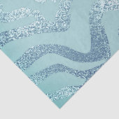 青い銀のメタリックなルックのゼブラストライプの動物 薄葉紙 (詳細)