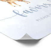 青い銀の冬の鹿が好き ポスター (角)