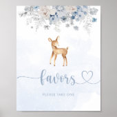 青い銀の冬の鹿が好き ポスター (正面)