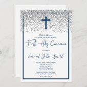 青い銀の少年 初の聖体拝領 招待状 (正面/裏面)