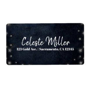 青い銀の星　天の星空パーティー ラベル