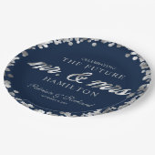 青い銀の未来　ミスター＆ミセス婚約パーティー ペーパープレート (アングル)