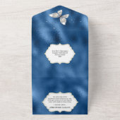 青い銀の輝きのスパンコールドレス 光るドレス 女の子 オールインワン招待状 (外側)