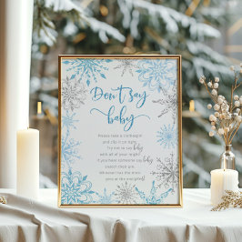 青い銀の雪片と言わないベビーゲームポスター ポスター