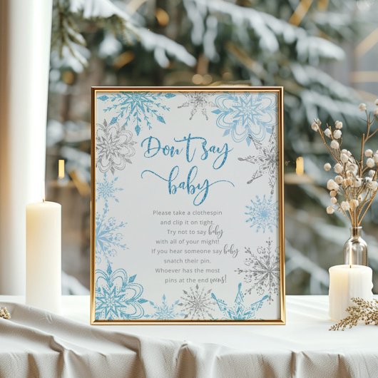 青い銀の雪片と言わないベビーゲームポスター ポスター