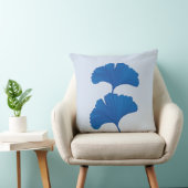 青い銀杏の葉のカスタマイズ可能な背景色 クッション (椅子)