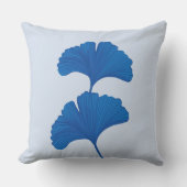 青い銀杏の葉のカスタマイズ可能な背景色 クッション (正面)