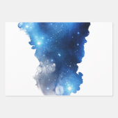 青い銀河の包装紙 フラットシート 3枚セット ラッピングペーパーシート (正面3)