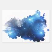 青い銀河の包装紙 フラットシート 3枚セット ラッピングペーパーシート (正面)