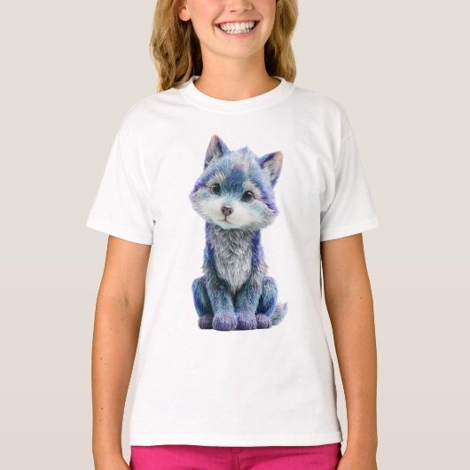青い銀河の子狼キッズ Tシャツ (正面)