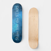 青い銀河の宇宙の星 スケートボード (正面)