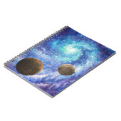 青い銀河系と惑星 ノートブック (左側)