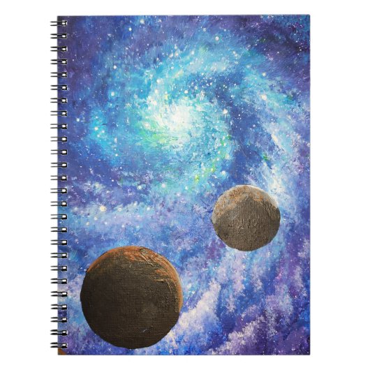 青い銀河系と惑星 ノートブック (正面)