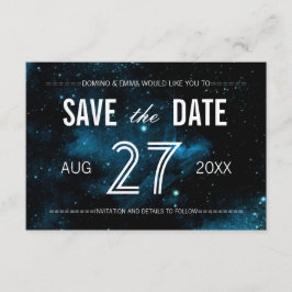 青い銀河系日付カードの保存 セーブザデート