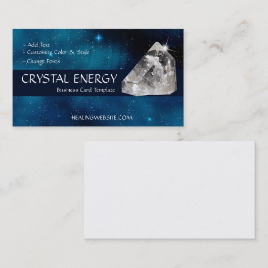 青い銀河系癒し石英エネルギー 名刺 (正面/裏面)