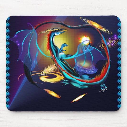 青い銀河系Dragon_Mousepad マウスパッド (正面)