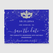 青い銀王室の色のパーティーを仮装して日付を保存 (正面)