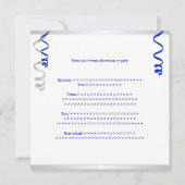 青い銀色の白い風船特別イベント 招待状 (裏面)