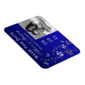 青い銀色の蝶のフローラ救デート磁石 マグネット (右側)