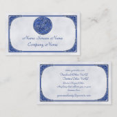 青い銀製のTriskel 名刺 (正面/裏面)