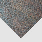 青い錆びたダイヤモンドの形状のメタルパターン 薄葉紙 (詳細)