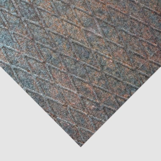 青い錆びたダイヤモンドの形状のメタルパターン 薄葉紙 (詳細)