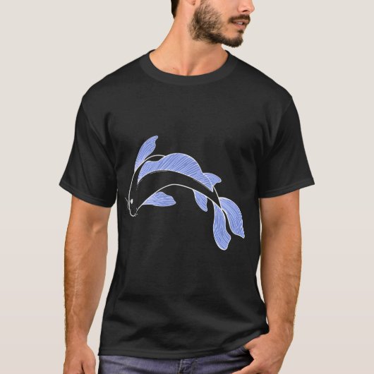 青い錦鯉 Tシャツ (正面)