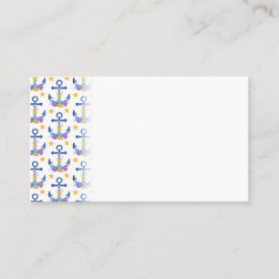 青い錨 紫色の貝殻 黄色いヒトデ 名刺