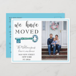 青い鍵写真の動きのお知らせ 案内ポストカード