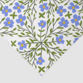 青い開花ディツィフローラルパターン 薄葉紙 (詳細)